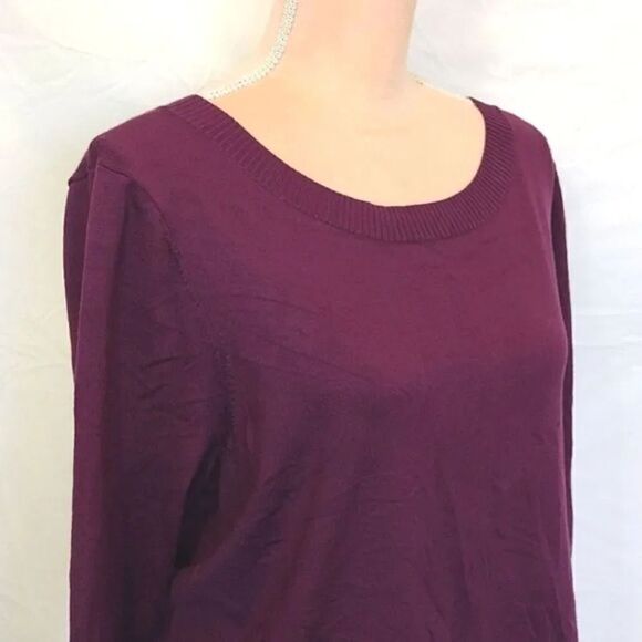 Lands' End Outfitters Purple Elbow Sleeve Acrylic Sweater XL - Picture 8 of 16